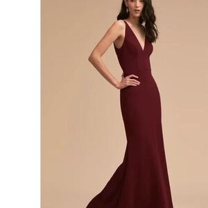 Elegant Burgundy Evening Gown